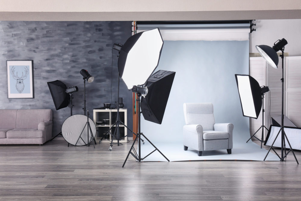 Photo studio with lightning equipment